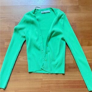 Zara Bright Green Women's Cardigan